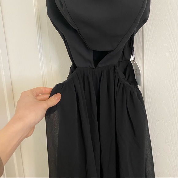 NWT Fame and Partners Black Strapless Cutout Dress - Picture 3 of 4